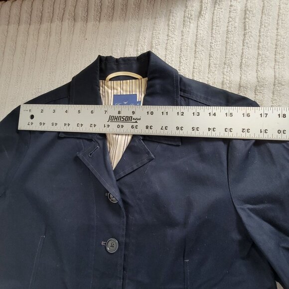 Faconnable Womens Navy Blue Cotton Blend Blazer Jacket Medium Casual Pockets - Picture 6 of 8